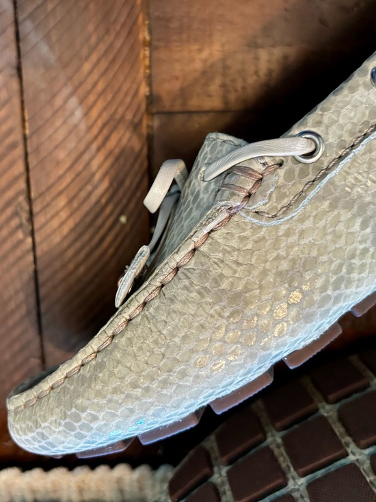 Marc Joseph New York Sea-glass Snakeskin Embossed Leather Driving Loafers 8 EUC main image 6
